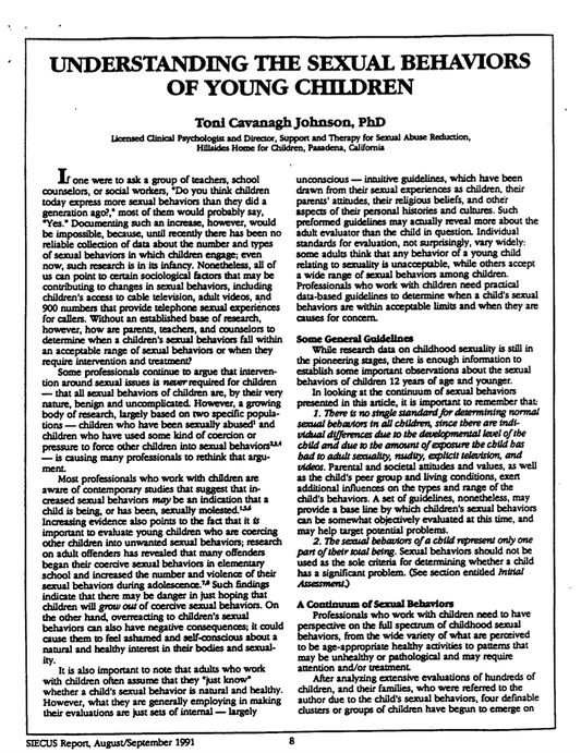 Understanding the Sexual Behaviors of Young Children