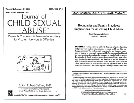 Boundaries and Family Practices: Implications for Assessing Child Abuse