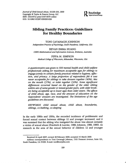 Sibling Family Practices: Guidelines for Healthy Boundaries
